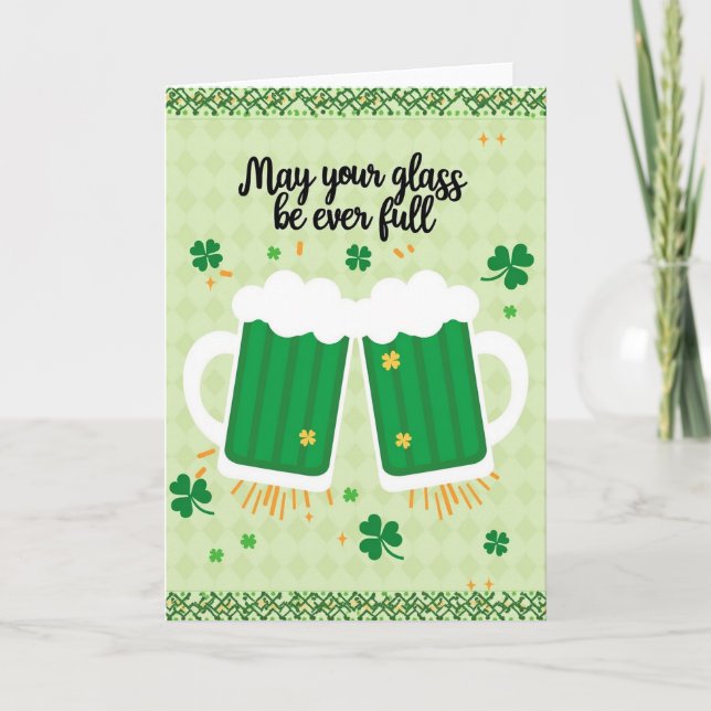 Glückliches Bier Prost St. Patricks Karte (Vorderseite)