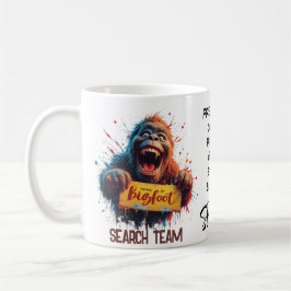 Glückliches Bigfoot Sasquatch-Mugshot-Suchteam Kaffeetasse