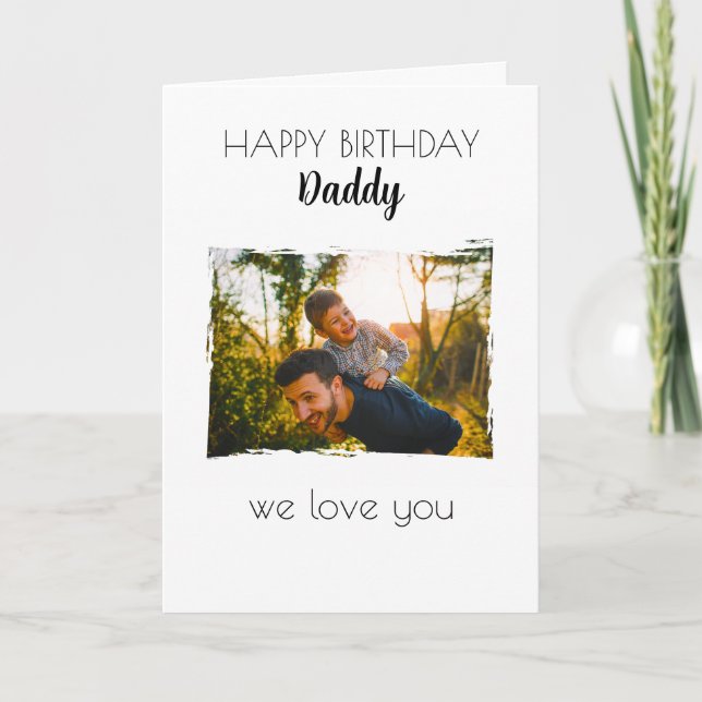 GLÜCKLICHES BIRTHDAY DADDY CARD CUSTOM FOTO & TEXT KARTE (Vorderseite)