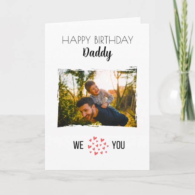 GLÜCKLICHES BIRTHDAY DADDY CARD CUSTOM FOTO & TEXT KARTE (Vorderseite)