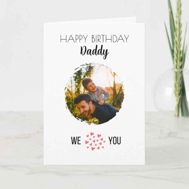 GLÜCKLICHES BIRTHDAY DADDY CARD CUSTOM FOTO & TEXT KARTE (Vorderseite)