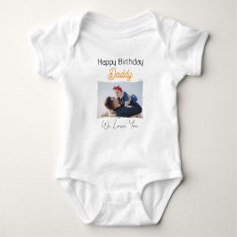 GLÜCKLICHES BIRTHDAY DADDY CUSTOM FOTO UND TEXT BABY STRAMPLER