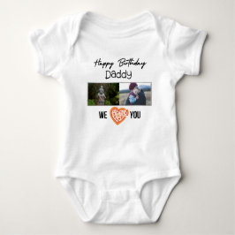 GLÜCKLICHES BIRTHDAY DADDY CUSTOM FOTO UND TEXT BABY STRAMPLER