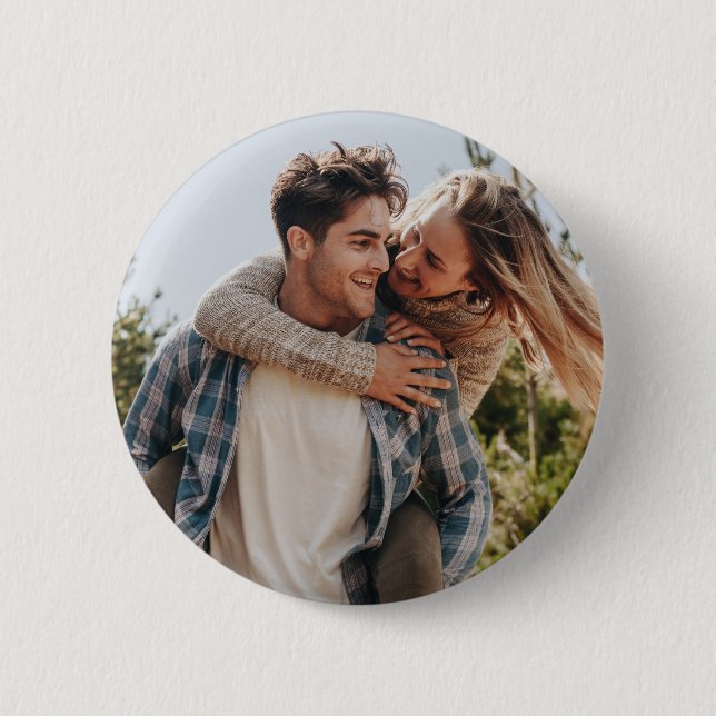 Glückliches Brautpaar Foto Button (Vorderseite)