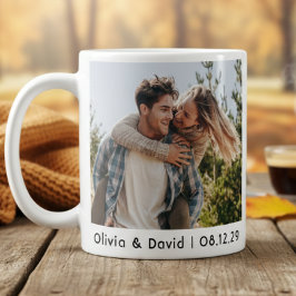 Glückliches Brautpaar Foto Kaffeetasse