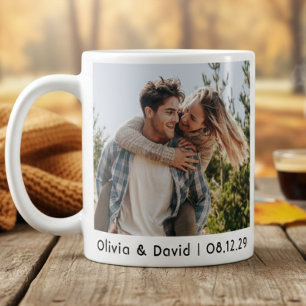 Glückliches Brautpaar Foto Kaffeetasse