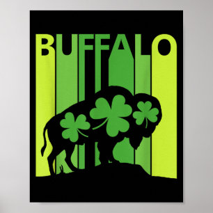 Glückliches Büffeltier St. Patrick's Day Irisches Poster