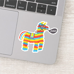 Glückliches buntes Burro piñata sagt "hola " Aufkleber