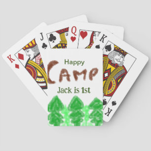 Glückliches Campen Camper ein Geburtstag Kinder Bä Spielkarten