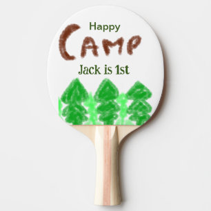 Glückliches Campen Camper ein Geburtstag Kinder Bä Tischtennis Schläger