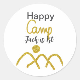 Glückliches Campen Camper einen Geburtstag Kinder Runder Aufkleber