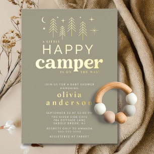 Glückliches Camper-Baby-Shower-Einladung Folieneinladung