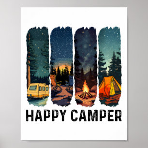 Glückliches Camper-Shirt Wanderabenteuer Sommercam Poster
