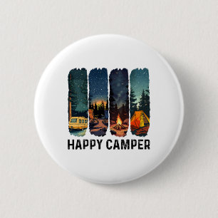 Glückliches Camper-Shirt Wandern Abenteuer Sommerc Button