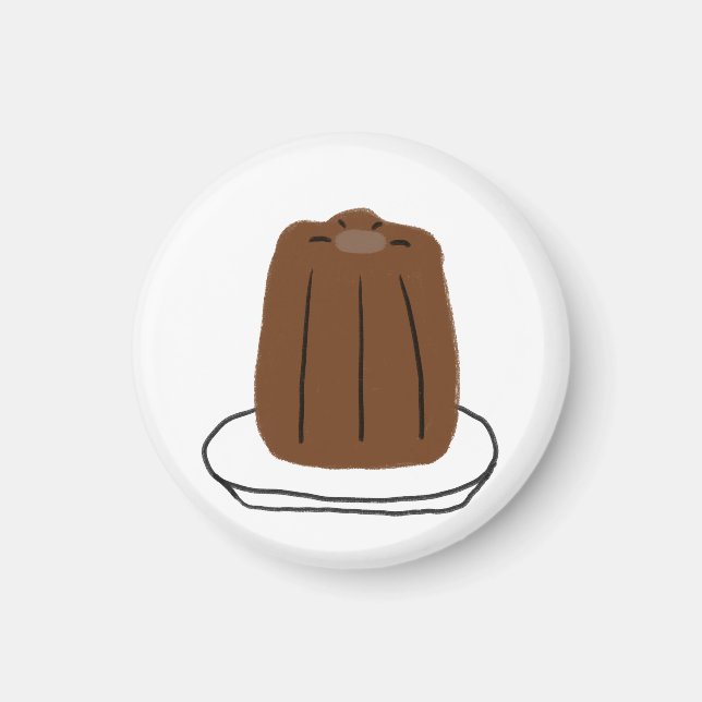 Glückliches Canelé Französisches Gebäckgeschenk Magnet (Vorne)