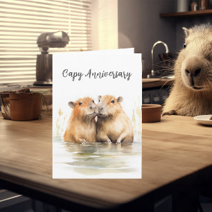 Glückliches Capy-Jubiläum Capabara Liebe Karte