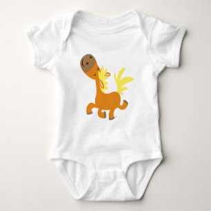Glückliches Cartoon-Pony-Babykleid Baby Strampler