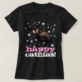 Glückliches Catmas! - Lustige Katze der Frau T-Shirt