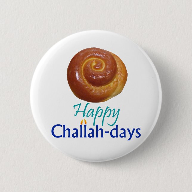 Glückliches Challah-TagRnd Button (Vorderseite)