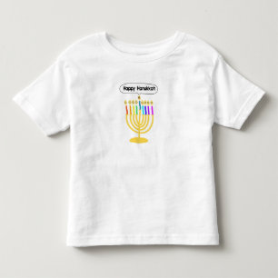 Glückliches Channukah Menora/Chanukia Kleinkind T-shirt