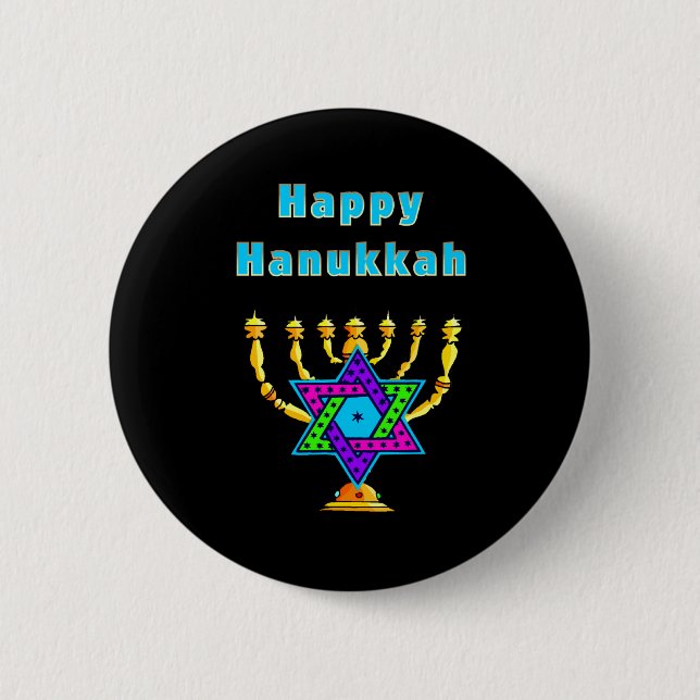 Glückliches Chanukka Button (Vorderseite)