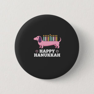Glückliches Chanukka Dachshund Hund Button