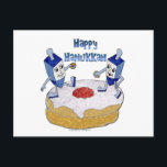 Glückliches Chanukka, das Dreidels Gelee-Krapfen Feiertagspostkarte<br><div class="desc">Sie sehen die Lee Hiller Entwurfs-Sammlung an. Kleid,  Geschenke u. Sammlerstücke-Lee Hiller Fotografie oder Digital-Kunstsammlung. Sie können ihre Naturphotographie bei http://HikeOurPlanet.com/ ansehen und ihrem wandernden Blog innerhalb des Quellen-Nationalparks folgen.</div>