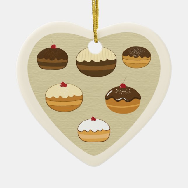 Glückliches Chanukka Keramikornament (Vorne)