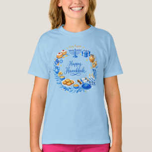 Glückliches Chanukka-Kranz T-Shirt