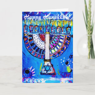Glückliches Chanukka! Menorah Feiertagskarte