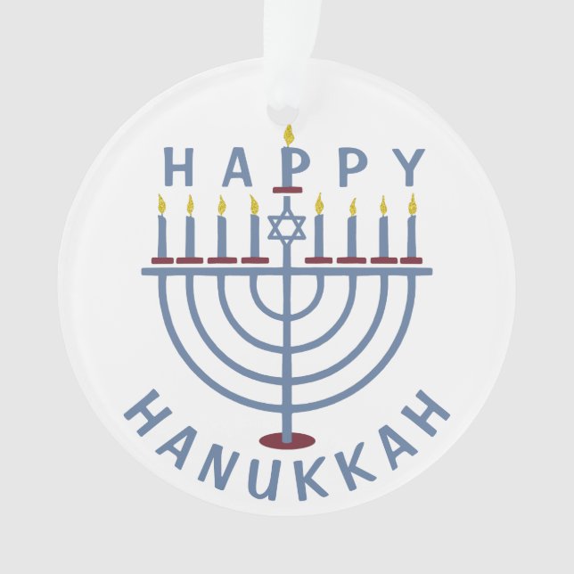 Glückliches Chanukka Menorah Ornament (Vorderseite)