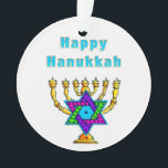 Glückliches Chanukka Ornament<br><div class="desc">Frohe Feiertage und haben Sie ein wunderbares neues Jahr!</div>