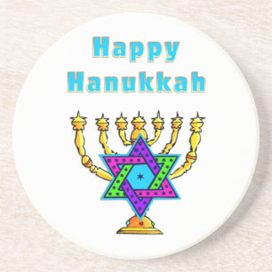 Glückliches Chanukka Sandstein Untersetzer