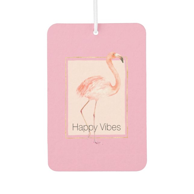 Glückliches Chic Rosa Flamingo Autolufterfrischer (Vorderseite)