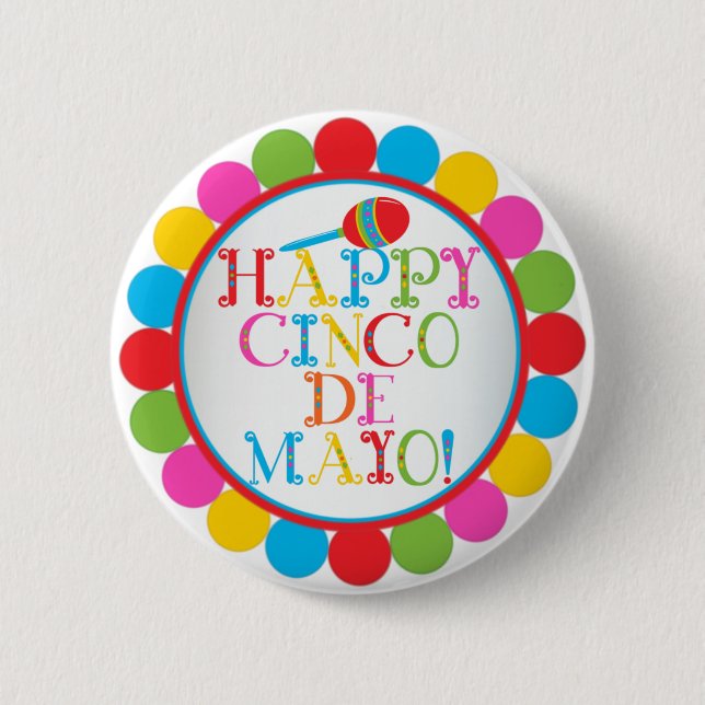 Glückliches Cinco De Mayo Button (Vorderseite)