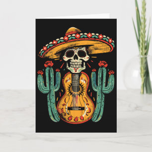 Glückliches Cinco De Mayo Skelett Schädel Sombrero Karte