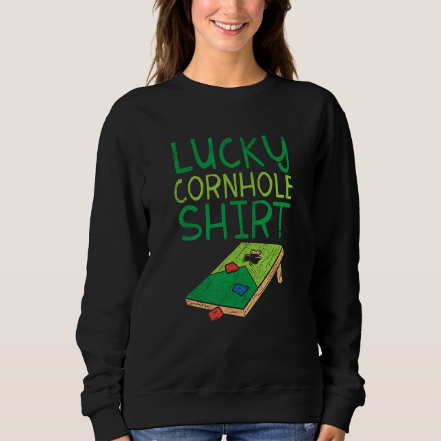 Glückliches Cornhole Brett Cornhole Wurfbeutel Spi Sweatshirt (Vorderseite)