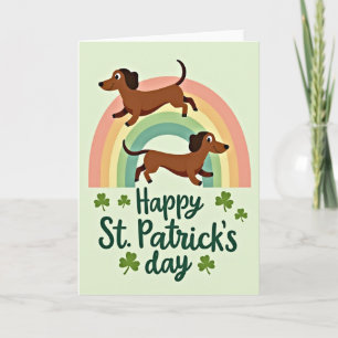 Glückliches Dachshund-Regenbogentag-Karte Karte