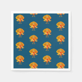 glückliches Dankeschön , Erntedank-Truthahn, Serviette