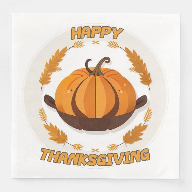 glückliches Dankeschön Serviette (Vorderseite)