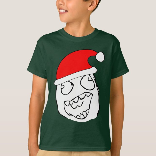 Glückliches Derp Weihnachten Meme T-Shirt (Vorderseite)