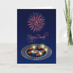 Glückliches Diwali Ganesha Rangoli - Gruß-Karte Karte