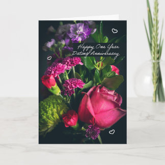 	Glückliches Ein-Jahres-Dating-Jubiläum Romantik B Feiertagskarte