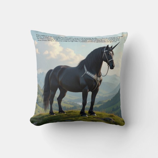 Glückliches Einhorn Kissen (Vorderseite)
