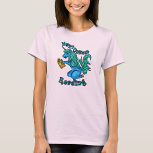 Glückliches Einhorn-Lese-Farbiges T-Shirt