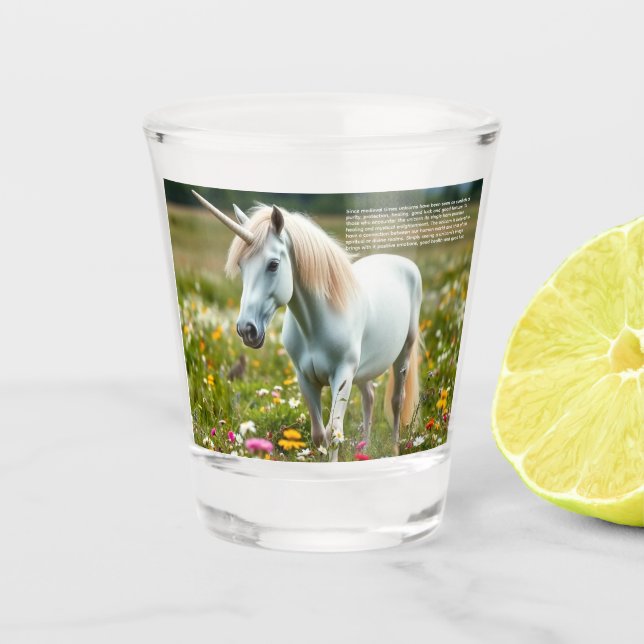Glückliches Einhorn Schnapsglas (Vorderseite)