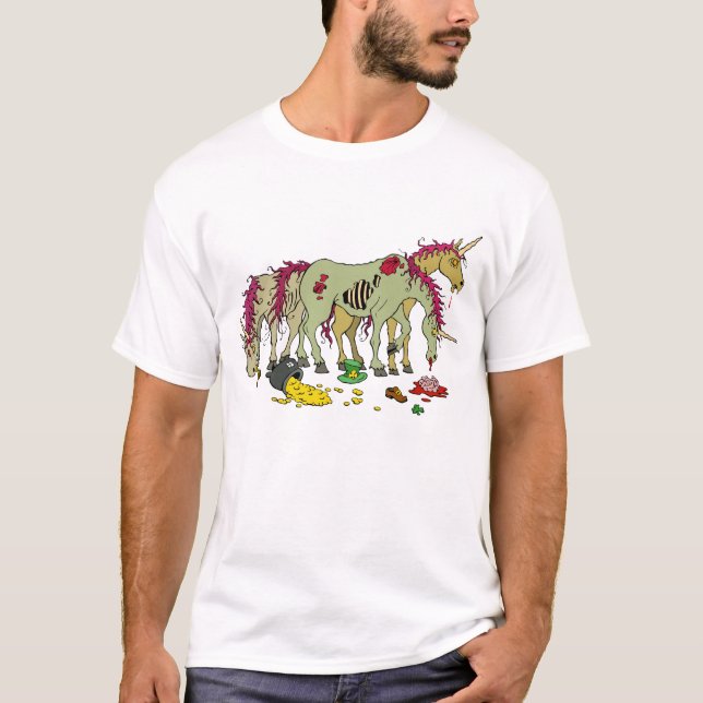 Glückliches Einhorn-Zombie-T-Shirt T-Shirt (Vorderseite)