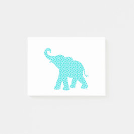 Glückliches Elefant-Kunst-Türkis-Muster modern Post-it Klebezettel