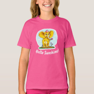 Glückliches Elefant-T-Shirt für Mädchen | Hallo So T-Shirt