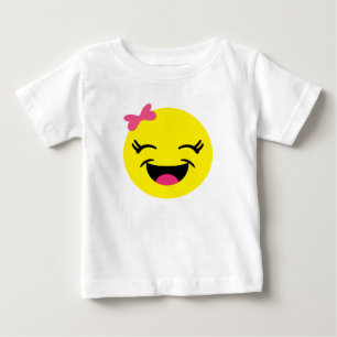 Glückliches Emoji Mädchen Baby T-shirt